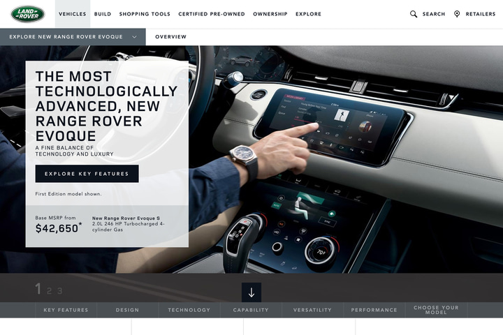 New Range Rover Evoque website preview
